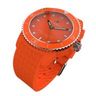 precise wristwatch with strap orange colored