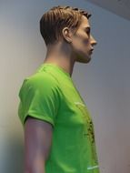 Mannequin in a green T-shirt