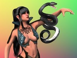 computer image of amazon with a snake