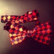 elegant checkered butterfly tie