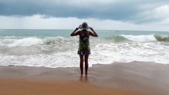 young woman on beach