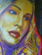 graffiti portrait of a young girl