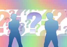 Question marks and people clipart