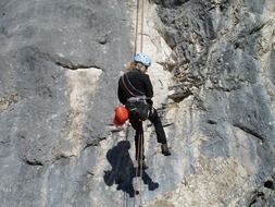 abseil climb man