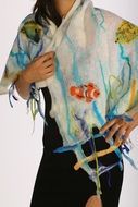 Clothes made of felt on a woman