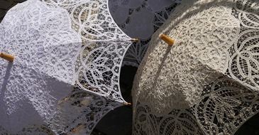 two lace parasols
