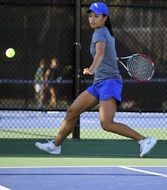 female tennis player with racket