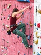 woman on climbing wall