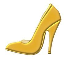 clipart of a yellow female high-heeled shoes