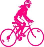 Colorful cycling girl clipart