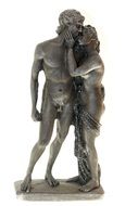statue of a woman in love near a man