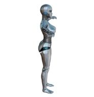 Silver girl robot