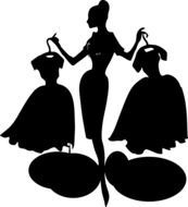shopping dresses drawing
