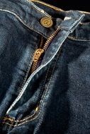 zipper of blue fashion jeans