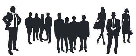 silhouettes of business workers