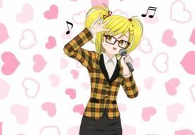 anime singing girl as a graphic image