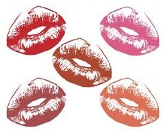 woman lips print