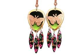 butterflies on colorful earrings