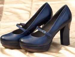 black high-heeled shoes