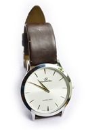 Wrist watch with leather strap