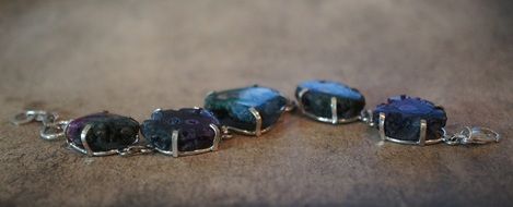 precious bracelet with solar quartz