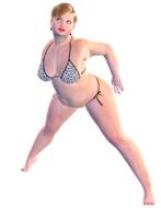 plus size model at white background