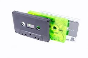 three isolated audio cassettes