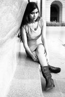 Portrait of waiting girl in India