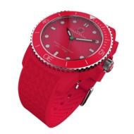 precise wristwatch with strap red colored