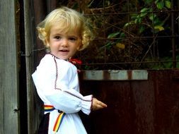 tradition clothes child girl blond hair