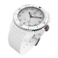 precise wristwatch with strap white colored