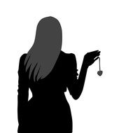 grey silhouette woman drawing