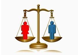 Equality of the woman and man clipart