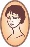 portrait of a woman in an oval as a graphic image
