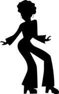 black silhouette of a dancing woman