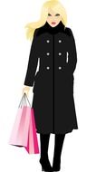 blonde girl shopping drawing