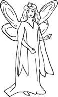 drawing of a woman with wings