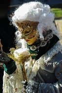 Woman dressed up in carnival costume in Venice