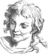 Drawing of woman's face with happy smile