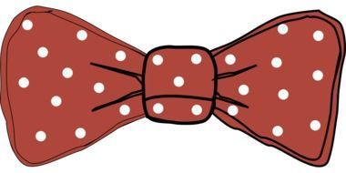 red with polka dots bow