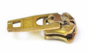 golden zipper on white background