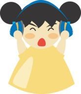 drawing of a girl in headphones