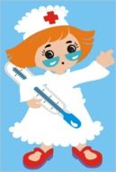 cute nurse temperature drawing
