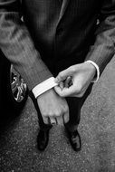 man suit male business black and white recording