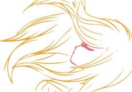 drawn disheveled hair blonde