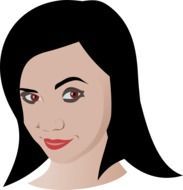 Drawing of nice brunette woman