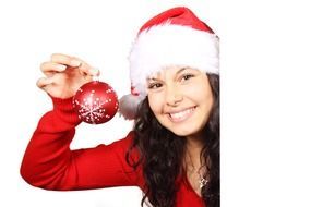 Portrait of girl in christmas mood