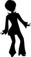 silhouette of a funny dancing woman