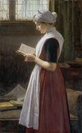 woman reading drawing