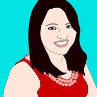graphic portrait of a brunette